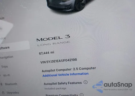 2018 Tesla Model 3 from USA, damaged, VIN 5YJ3E1EA1JF042198